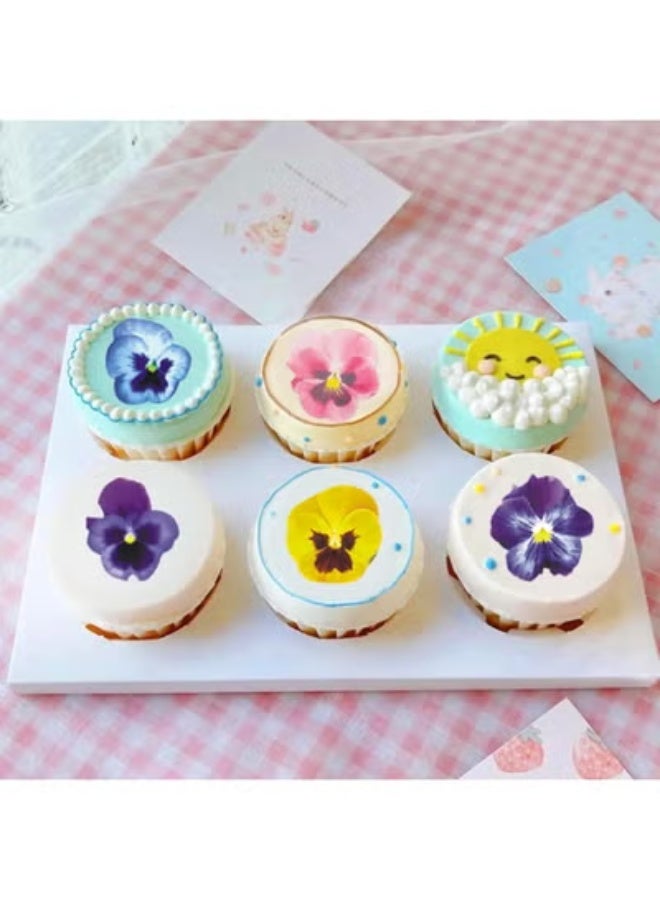 fantasize 60 PCS Edible Pansy Cake Decorations, Edible Flowers for Cake, Edibles Flowers for Cakes, Cake Decoration, Edible Wafer Flowers for Cakes Decoration, Weddings, Baby Showers - Image 5